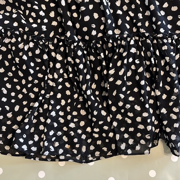 J. Crew Factory Crinkle V neck midi dress BA826 Black and White S - Picture 5 of 6